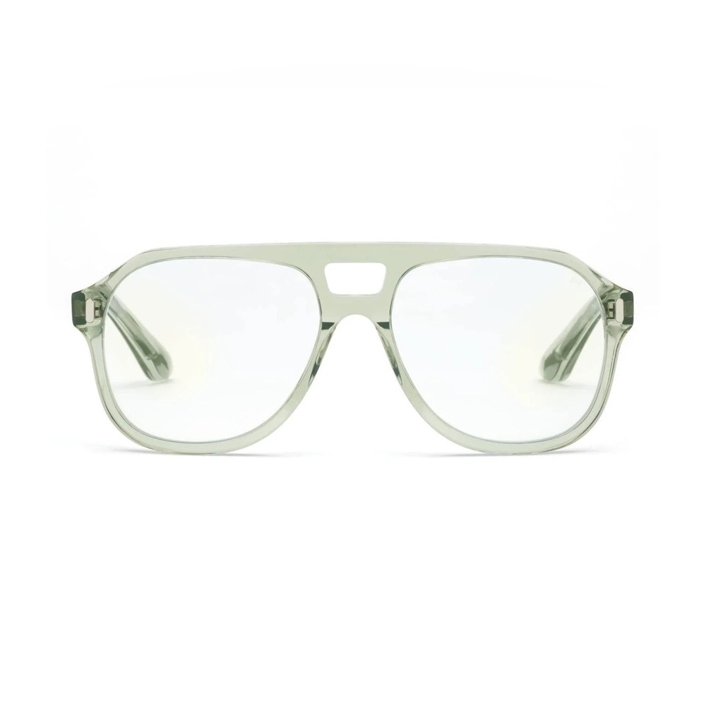 Translucent Light Green Aviator Glasses